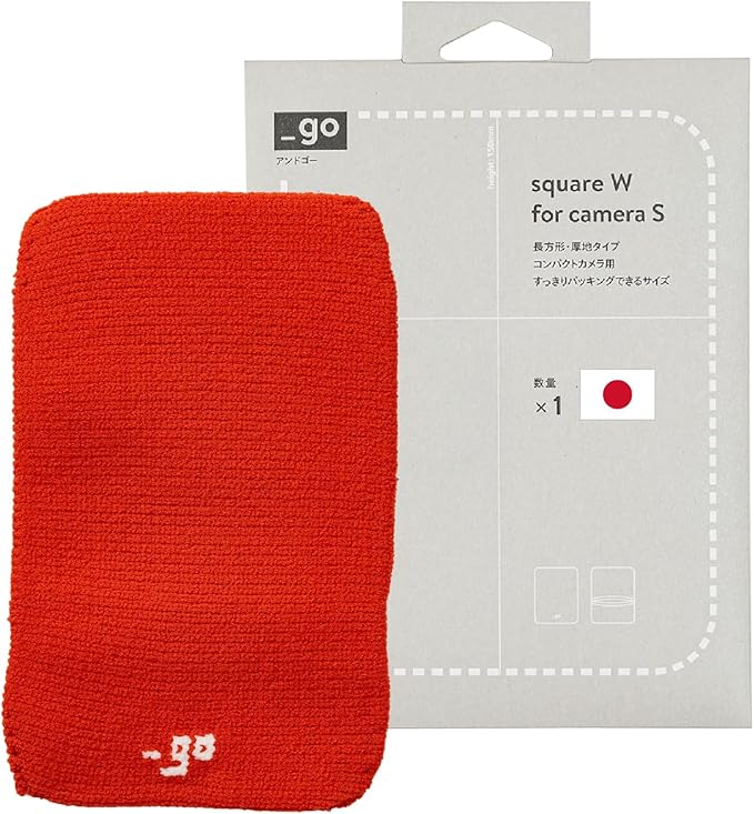 PACKING KNIT_GO Camera Lens Cover, Square W, Made in Japan, S size, Orange