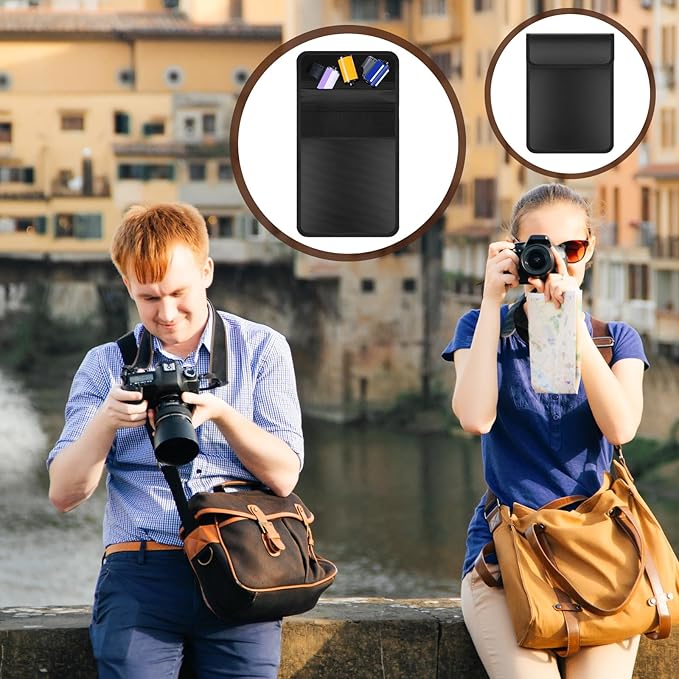 Cosblank 2 Pieces 711-11b Filmguard Bag Waterproof Storage Carrying Case Xray Proof Bags Film X-Ray Protector Radiation-resistant Bag for Photographers Tourists Travelers, Black, Small