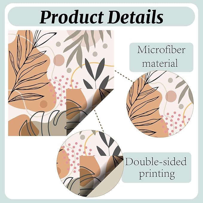 CREATCABIN 6 Pcs Thickened Glasses Cleaning Cloth Boho Design Microfiber Cleaning Cloth Aesthetic Eyeglass Cleaning Cloths Soft Wipes for Reusable Women Eyeglass Phone Screens Camera Lens 6x6in