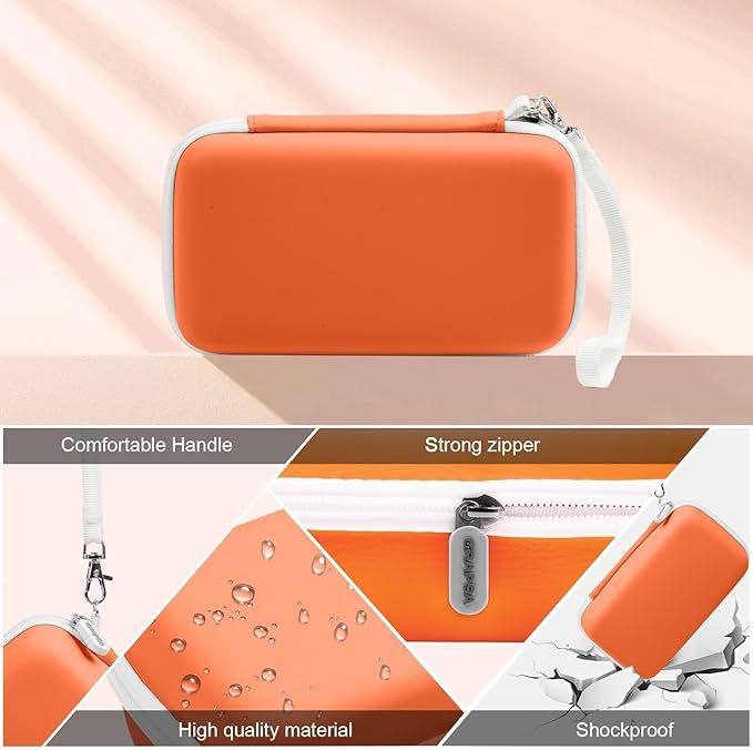 Grapsa Case Compatible with ESOXOFFORE for Dylanto for Anchioo for WEEFUN for GKTZ for Amzelas for Mafiti Instant Print Camera for Kids, Film Camera Storage Holder Organizer Bag (Box Only)- Orange