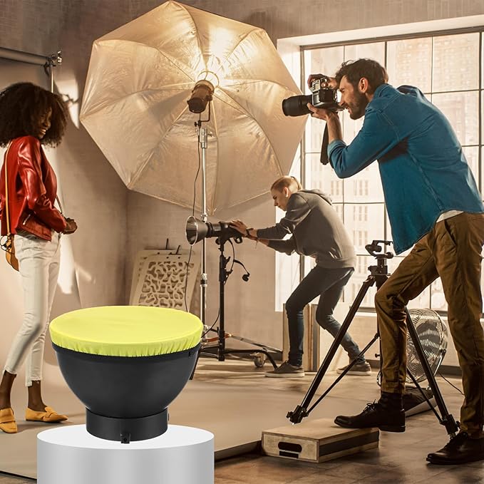 PATIKIL 7.1" x 7.1" Soft Mini Flash Diffuser Cap, 2 Pack Universal Elastic Flash Diffuser Cover for DSLR Camera Flashlight, Yellow