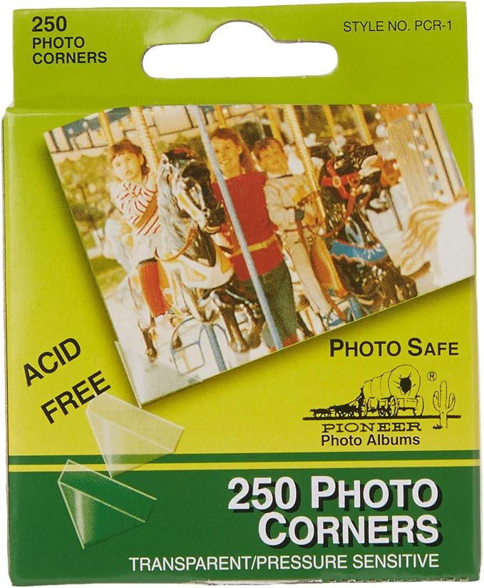Pioneer PCR-1 Photo Corners Self Adhesive, Clear, 250-Pack,Multicolor