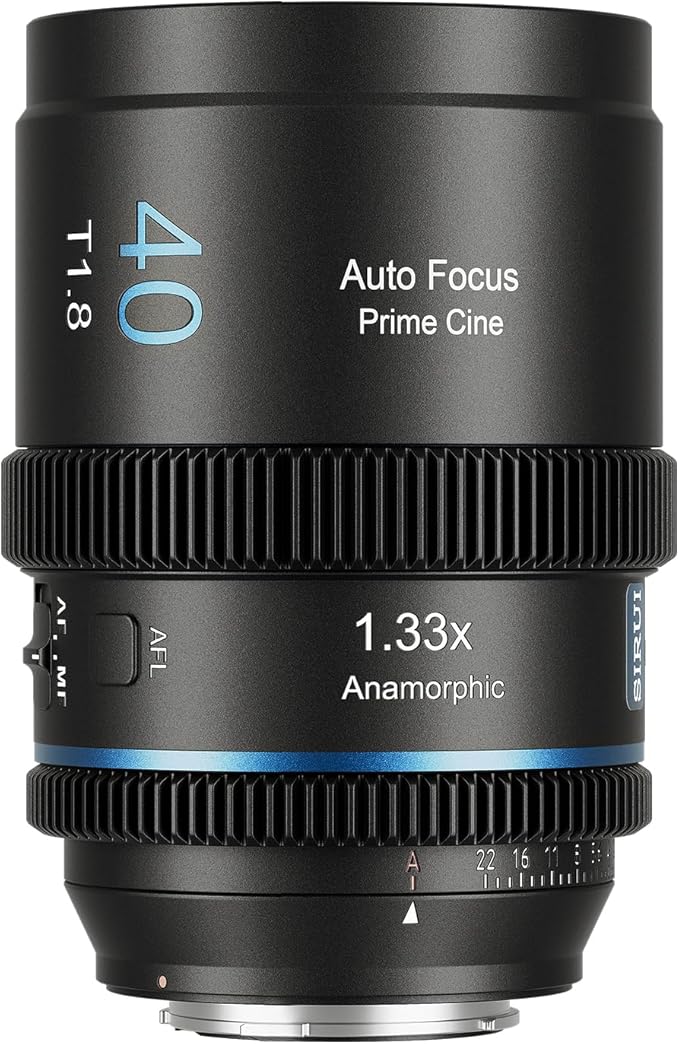 SIRUI 40mm T1.8 1.33X Anamorphic Lens, S35 Autofocus Lens for M4/3 Mount Cameras (MFT Mount, Neutral Flare)