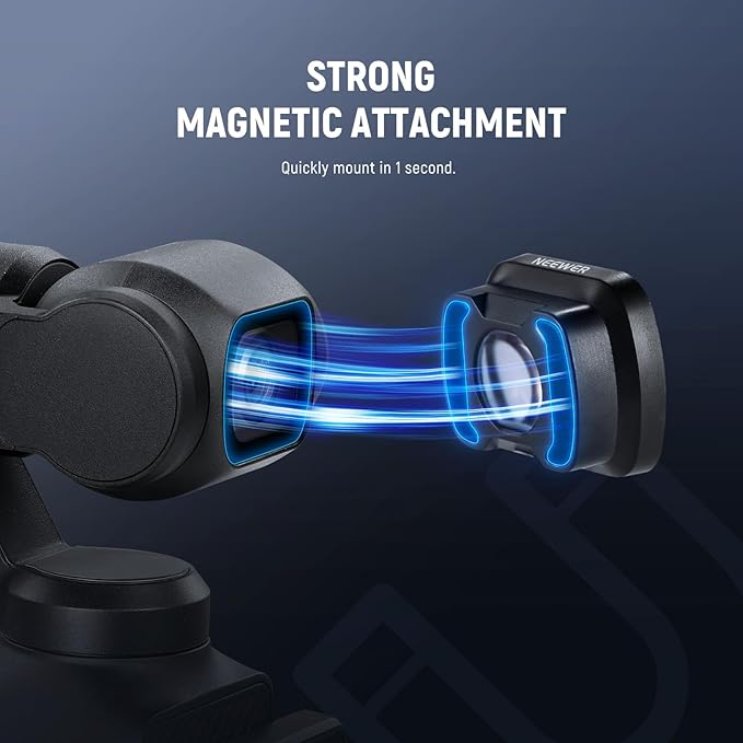 NEEWER 2X Macro Lens for Pocket 3, Magnetic Close Up Macro Photography Lens, 3 Elements in 3 Groups Multicoated HD Optical Glass, Compatible with DJI Osmo Pocket 3, Do Not Stack Filters, LS-64
