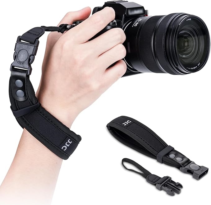 Upgraded Quick Release Soft Neoprene Camera Hand Wrist Grip Strap with Sliding Lock for Canon EOS R5 R6 Mark III II R1 R RP R3 ZR Z5II Z6III Z6II Z50II Z9 P1100 A1 II A9III XM5 XT50 GFX100RF S1R II