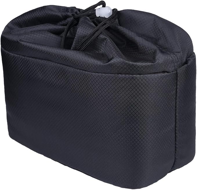 JAKAGO Shockproof Camera Insert Bag for SLR DSLR Mirrorless Camera Lens Flash Light Accessories Camera Pouch with Adjustable Dividers for Canon Nikon Sony Water Resistant Camera inner case(Black)