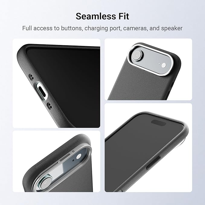 NEEWER Phone Case for Air Only, Modular Protective TPU/PC Phone Cover with 67mm Filter Ring, 17mm Lens Backplate, T Mount Lens Adapter Compatible with Moment MagSafe iPhone Air, PA162 (Black + Silver)