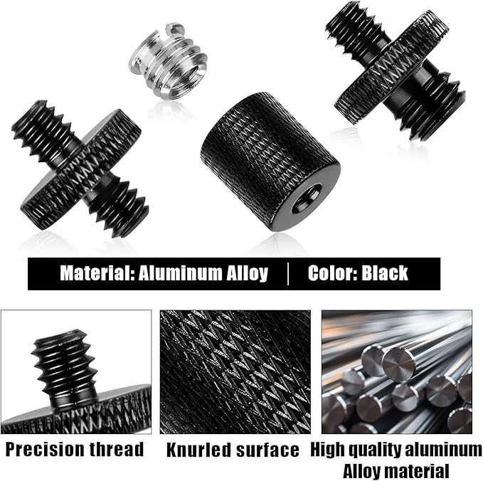 12pcs Mic Stand Adapter, Mic Thread Adapters 1/4 Female to 3/8 Male & 1/4 Male to 1/4 Male & 1/4 Male to 3/8 Male & 1/4 Female to 3/8 Female Screw Adapter for Microphone Boom Arm Camera Tripod