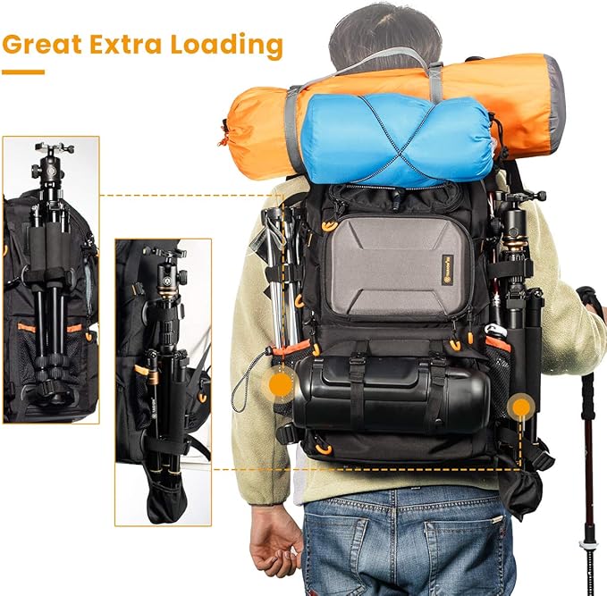 TARION 27L Extra Large Camera Backpack - 2 in 1 Professional Camera Bags for Photographers with 15.6" Laptop Compartment & Waterproof Raincover & Tripod Holder (PB01)