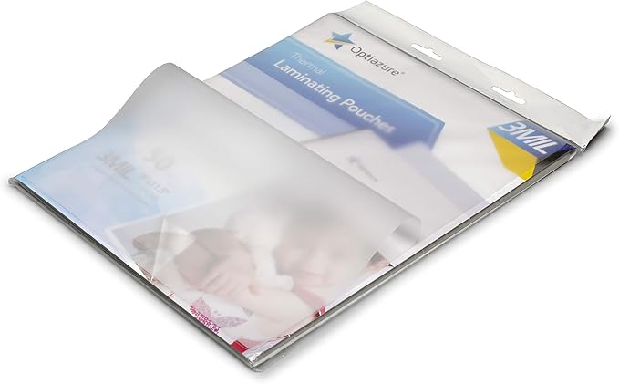 Optiazure Thermal Laminating Pouches 9"x11.5" Inches, 3mil 50Pack, Laminating Sheets, Clear, Letter Size,Office and School Supplies