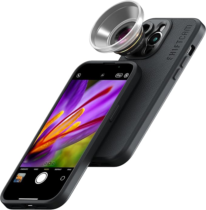 ShiftCam LensUltra 10x Traditional Macro Phone Camera Lens – 10x Magnification, 10–15mm Focus Distance – 25x Detail Capture, Macro Lens for iPhone & Android, Stunning Depth of Field – Lens Only