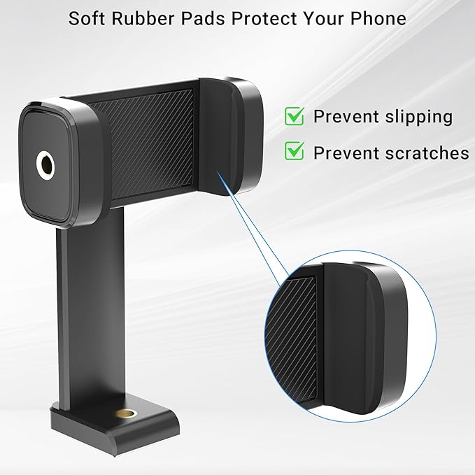 Phone Tripod Mount, Universal Smartphone Mount Adapter with Cold Shoe Mount, 360°Rotates and 180°Tilts Adjustable Cell Phone Clamp for iPhone 17 16 15 14/ Tripod/Selfie Stick/Camera Stand.