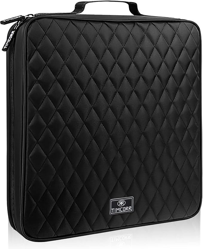 160 Capacity Black Plastic CD DVD Case Organizer with PVC Panel for Portable Storage and Travel