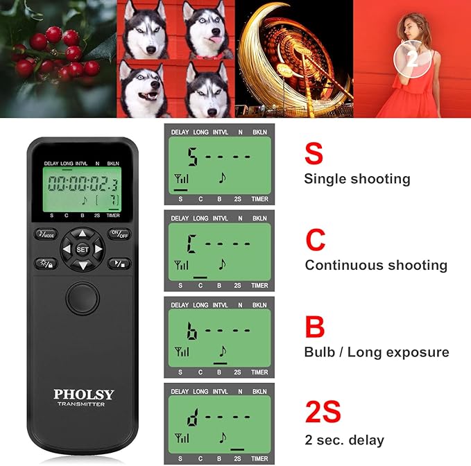 PHOLSY for Sony Cameras Shutter Timer Remote Control S8 Shutter Release Compatible with Sony a7R IV III II, a7III a9 a7IV a7R a7S a7S-II a7S-III a6600 a6500 a6400 a6300 a6000 a1 a6600M a58 a68 etc.