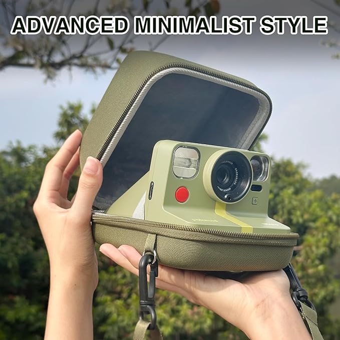 WOGOZAN Protective Case for Polaroid Now 2nd/3rd, Now+ Gen 2/3rd, I-Type, OneStep+, Onestep 2, FILP, Instant Film Camera - Hard Shell Camera Case with Adjustable Shoulder Strap (Green) (No Camera)