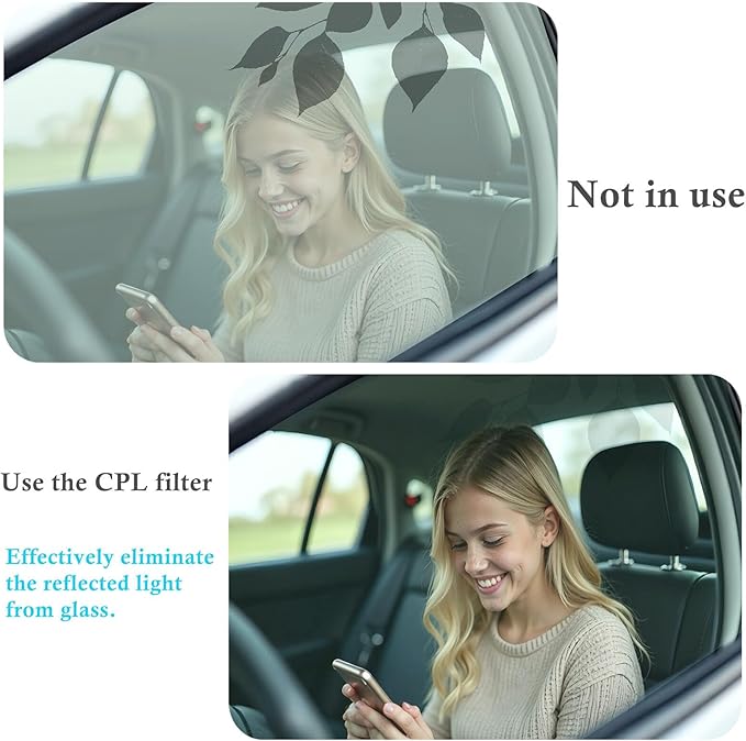 52mm Clip-on CPL Phone Camera Lens Filter, CPL Filter for iPhone 16 15 14 13 12 11,Samsung BLU, Motorola, Xiaomi and Other Smart Phones