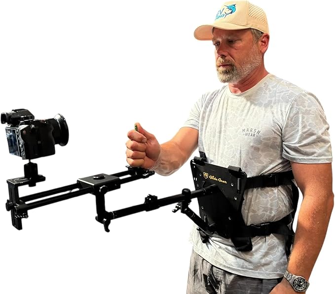 Glide Gear SNC 500 360° Rotating Snorricam Camera Rig for POV Filmmaking – Body-Mounted Stabilizer for DSLR/Mirrorless Cameras – Adjustable Fit, Modular Mounting, Action Scene & Music Video Shots