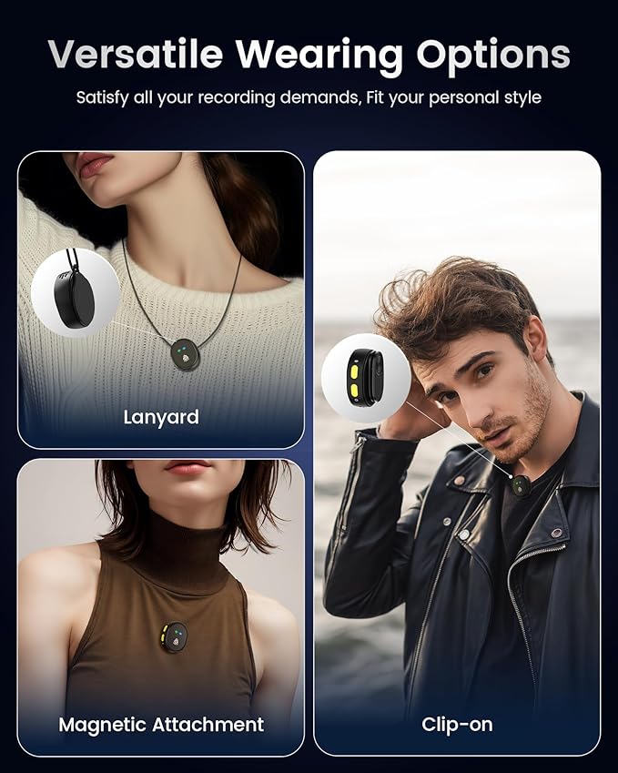 Wireless Lavalier Microphone for iPhone 15/16/17 & Android, Mini Microphone with 48kHz 24Bit, Hi-Fi Audio, AI Noise Cancelling, Mini Mics for Vlogging, Video Recording, TikTok, YouTube, Plug & Play