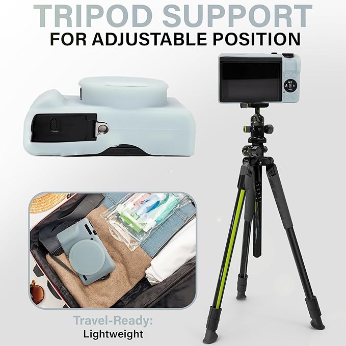 STSEETOP Camera Case for Canon PowerShot G7X Mark III - Protective Silicone DSLR Skin with Lens Cover, Detachable Cage, Shockproof, Dustproof (Jelly Green)