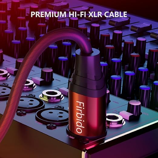 XLR Cable 6.6 FT, Balanced XLR Microphone Cable 3 Pin Mic Cable DMX Cable for Amplifier, Mixer, Shure SM/Shotguns Microphones, Speaker Systems