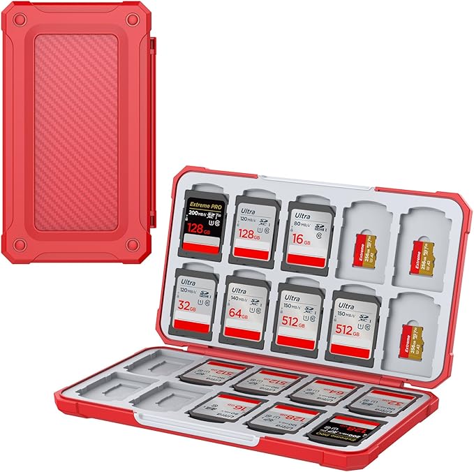 THELIFELICIOUS SD Card Holder Memory Card Case for SD/TF Cards, Memory Storage Organizer for 20 SDXC SDHC and 20 TF Cards
