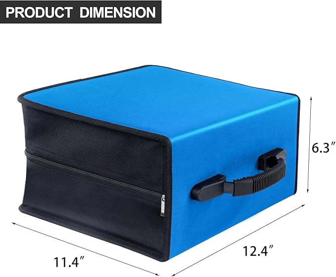 Siveit CD/DVD Case Binder, 400 Capacity CD/DVD Disc Case Booklet Album Box (Black Binder, Blue)