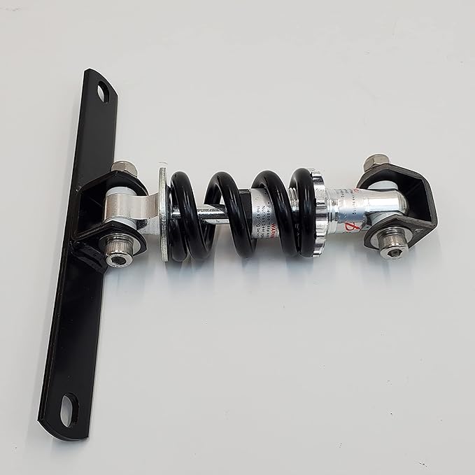 Motorcycle Solo Seat Single Shock Mounting Bracket WITH A 5" Mini Shock/Spring – For Custom Motorcycles - Fits aftermarket Solo Seats - Comes w/Weld on Shock mount for Frame - Harley Chopper Bobber