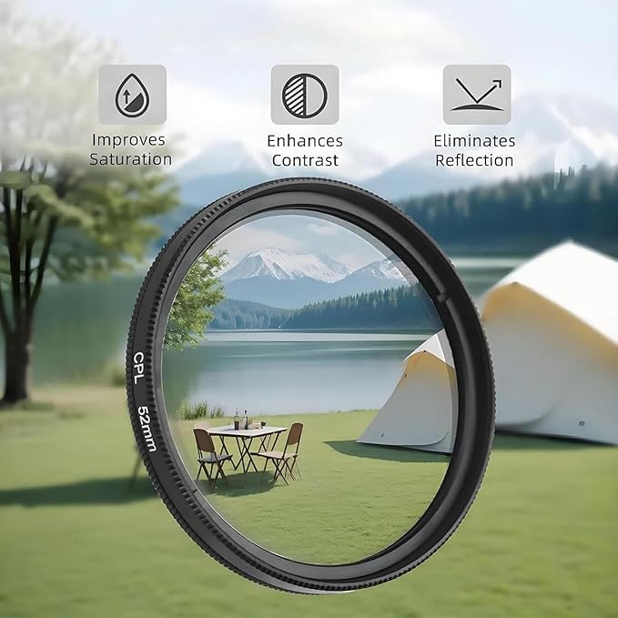 52mm Polarized Smart Phone, adjustments 52mm Polarizing Filter, Clip Design Phone Polarizing Lens, Featuring A Polarizing Filter & Variable ND Filters, for All Phones (Mix,2PCS)