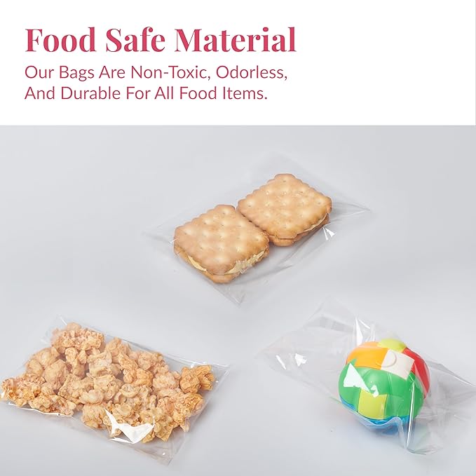 Prestee Self Sealing Clear Cellophane Bags - 200 Pack Clear Plastic Bags for Packaging, Treats, Gifts and Cookie Bags - Self-Sealing with Twist-Tie Closure - Polypropylene Sealable 3x4 Inches