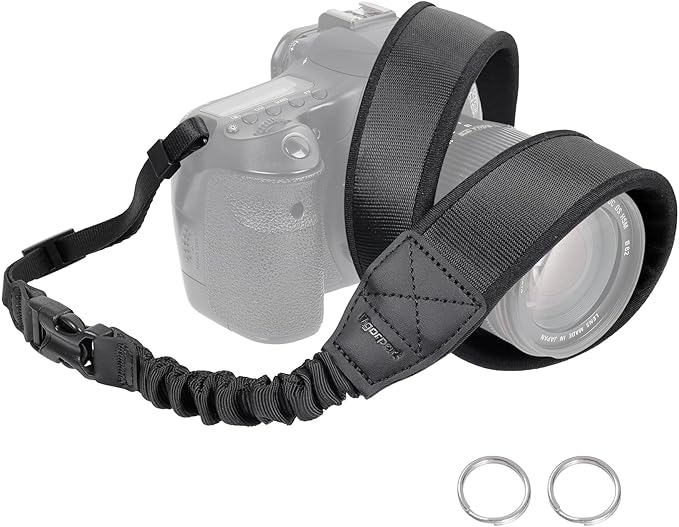 Vigorport Soft Padded Stretchable Camera Neck Strap for DSLR, SLR, Mirrorless Cameras - Compatible with Canon, Nikon, Sony