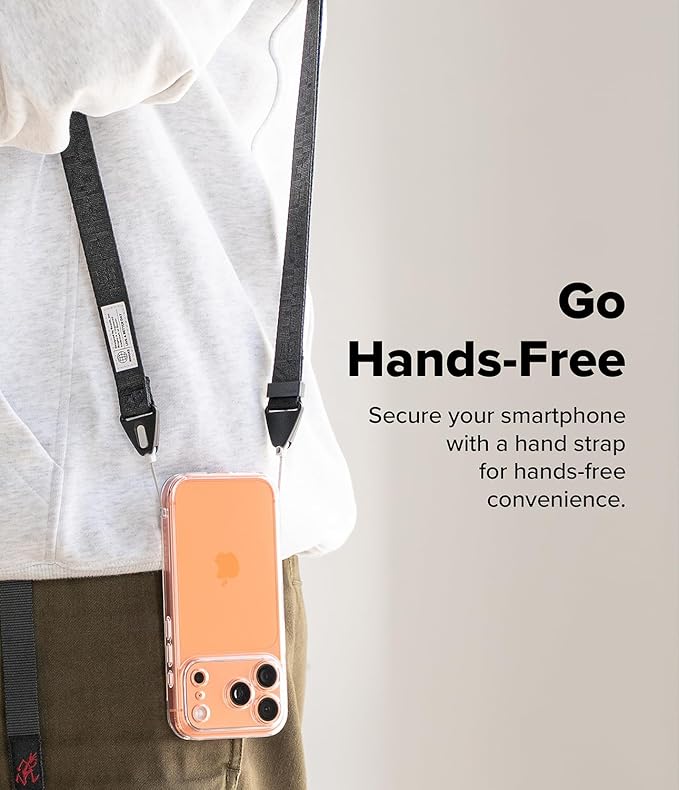 Ringke Shoulder Strap for Camera and Phone Strap, Designed for iPhone 17 Case, Adjustable Sturdy Universal Crossbody Lanyard - Lettering Black 3