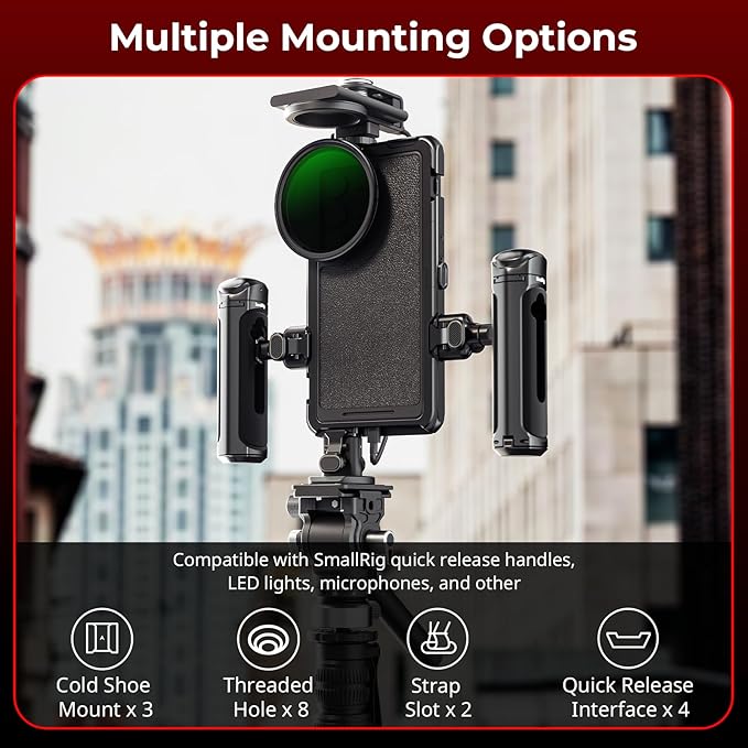 SmallRig S25 Ultra Cage Kit for Samsung Aluminum Cage with 67mm Magnetic Filter Adapter, Quick Release Design, Phone Video Rig for Vlogging and Live Streaming -5254