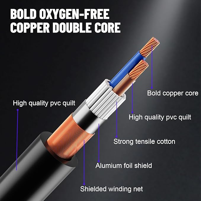 DMX Cable 6.5 ft, 20 Pack Flexible 3 Pin Signal XLR Male to Female DMX Cable Wire, Suitable for Stage Lighting Signal DMX512 Connection Stage Light Cables for Stage Lighting Input & Output