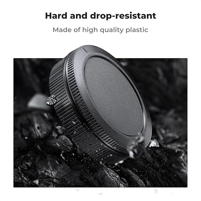 K&F Concept RF Mount Rear Lens Cap & Body Cap Cover & Hot Shoe Cover Kit, RF Lens Cap, RF Mount Back Cap, RF Cap for Canon EOS R50 R100 R10 R8 R7 R6 R6 II R5 R5C R3 RP