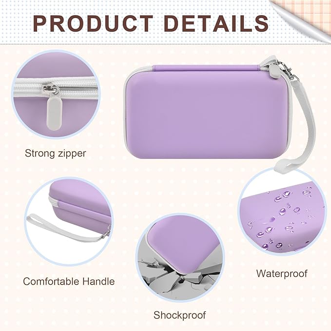 Case Compatible with DYLANTO for ESOXOFFORE for ETIKEZ for YTETCN for DUDUDRAGON Instant Print Camera, Kids Camera Storage for Accessories (Box Only) (Single Case, Purple)