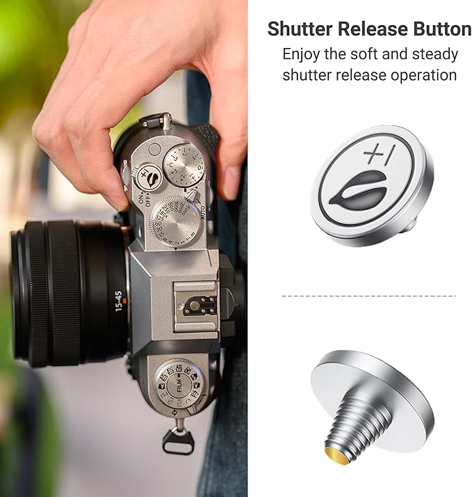 JJC Camera Soft Release Button, Shutter Button for Fuji Fujifilm X-M5 X-T5 X-T4 X-50T X-T30 III II X-PRO3 X00VI X100V X100 X-E5 X-E4 X Half Leica Q3 M10 M9 RX10 IV RX10 III Nikon Zf Df, Leaf Pattern
