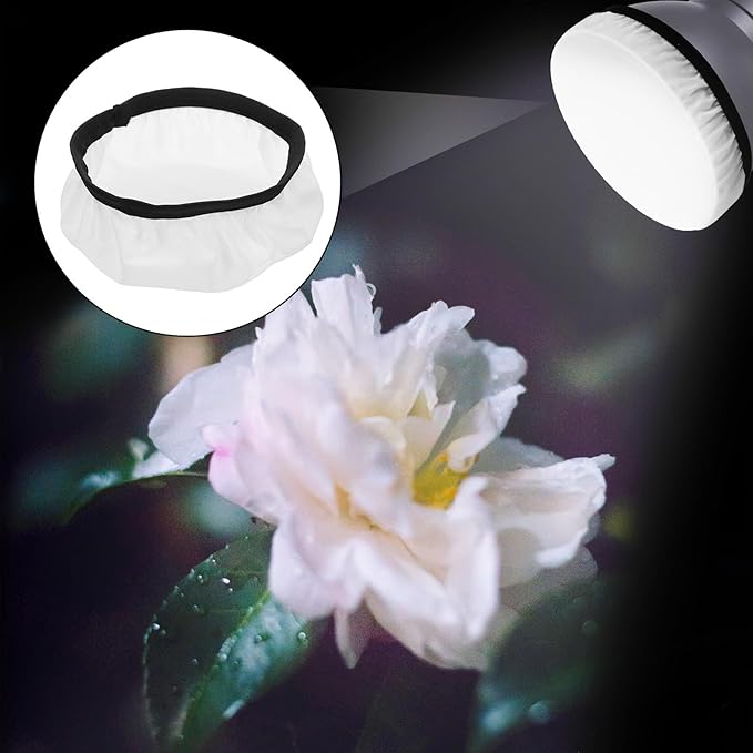 4Pcs Round Light Diffuser Cover - White Nylon & Oxford Fabric for Studio Strobe, Soft Even Lighting