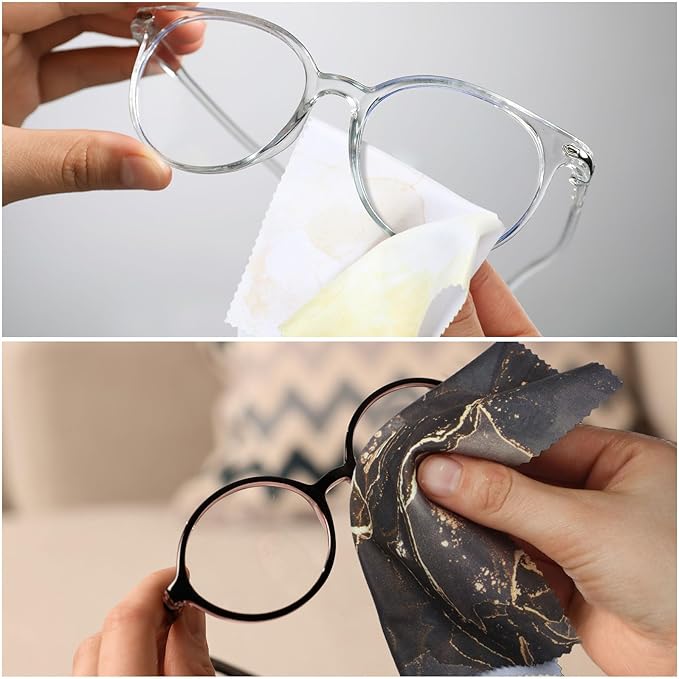 24 Pcs Marble Eyeglasses Cleaning Cloths Microfiber Lens Cleaning Cloths Soft Reusable Glasses Tools for Eyeglasses Camera Lens Cell Phone Screen Glasses 6 x 6 Inches