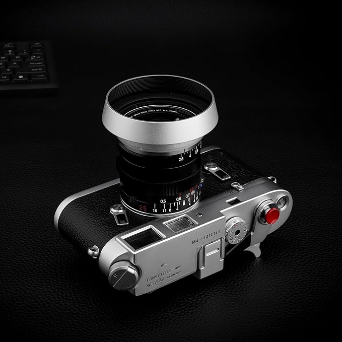 Haoge LH-ZV12 Round Metal Lens Hood Compatible with Carl Zeiss C Biogon T* 4.5/21 21mm f4.5 ZM, C Sonnar 1.5/50 50mm f1.5 ZM Lens Silver