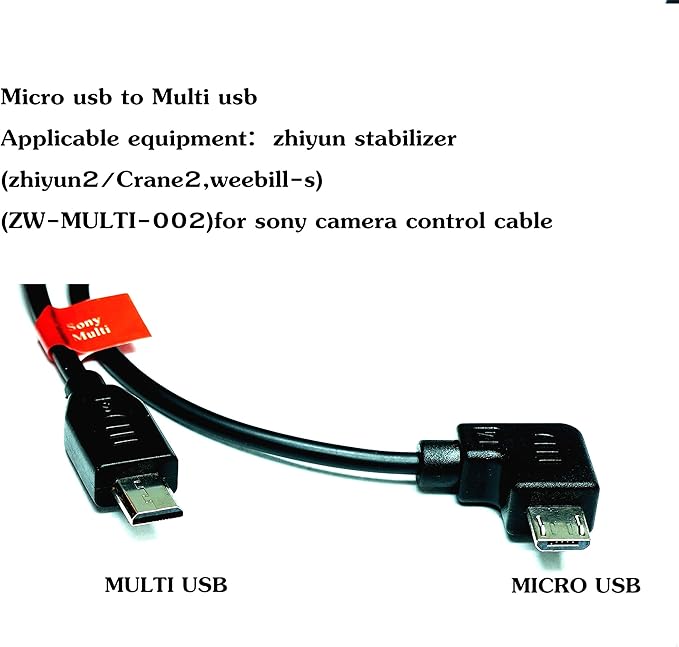 DYTDIEYINGTU for zhiyun crane2 for Sony Cable crane2/weebill-s/Crane-M/Crane Plus Stabilizer Camera Control Cable Micro USB to Multi Release Cable a7 a7m3 m4 s2 s3 r3 r4 a6000..(ZW-MULTI-002)