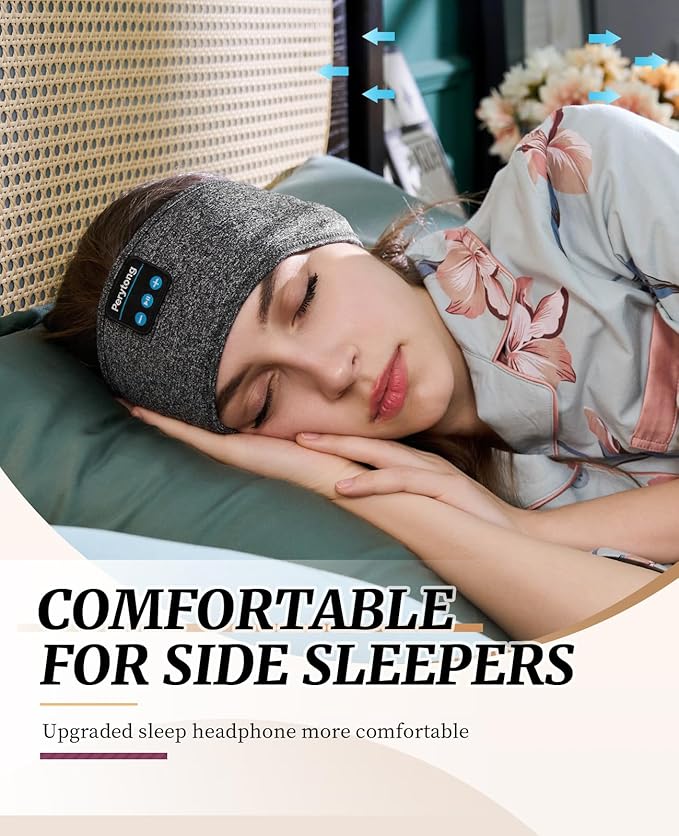 2 Pack Bluetooth Sleep Mask & Sleep Headphones, Skin-Friendly Sleeping Eye Mask with Bluetooth Headphones, Sleep Gifts for Women Men, AudioBooks, Insomnia, Yoga, Air Travel, Meditation, Christmas