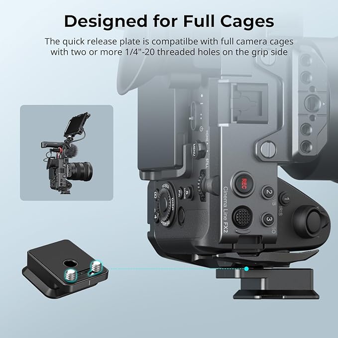 SmallRig Quick Release Plate for Arca-Type, Universal Baseplate with 1/4''-20 Screw, for Camera Cages, for Vertical Shooting - 5802