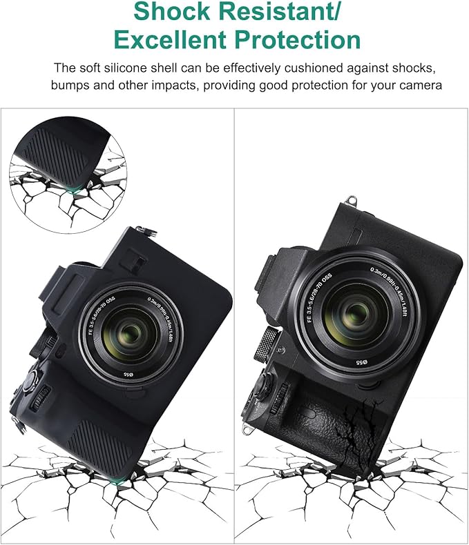 PULUZ Digital Camera Case for Sony A7 IV,Anti-Scratch Soft Silicone Protective Camera Case Camera Skin Case Cover (Black)