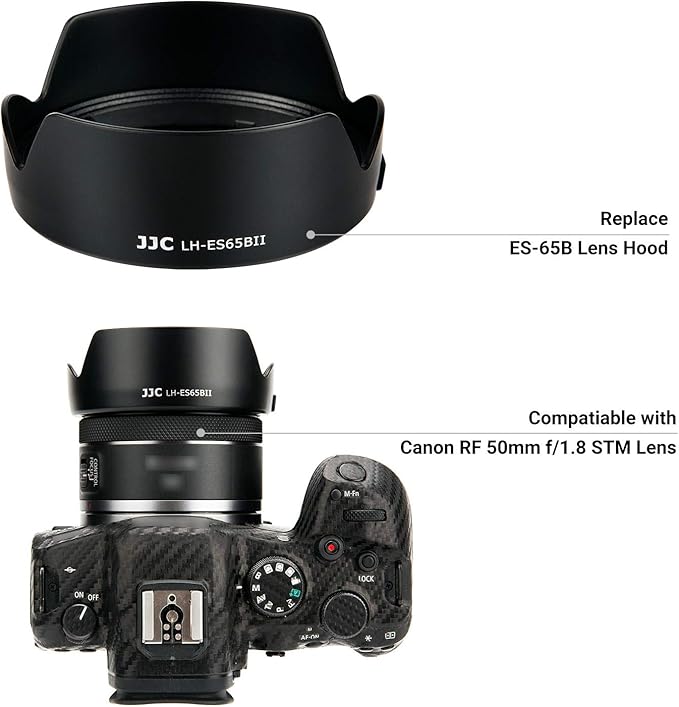 Tulip Flower Lens Hood for Canon RF 50mm f/1.8 STM on EOS R6 R5 RP R Camera, Reversible Lens Shade Replace Canon ES-65B Lens Hood, Compatible with 43mm Filters and 43mm Lens Cap