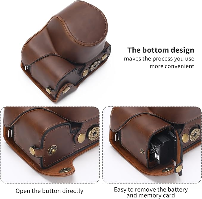 Hargedis for Sony ZV-E10 II case Premium PU Full Body Leather Camera Case Bag for Sony ZV-E10 II Fit 16-50mm Lens with Camera Shoulder Strap