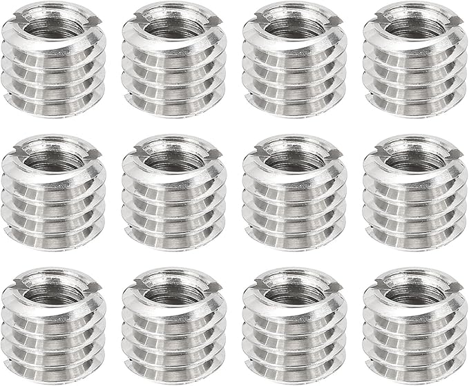 PATIKIL 1/4" Female to 3/8" Male Convert Screws Adapters, 12 Pcs Tripod Thread Adapters Mount for Camera Monopod Video DSLR SLR Mic Stand, Silver