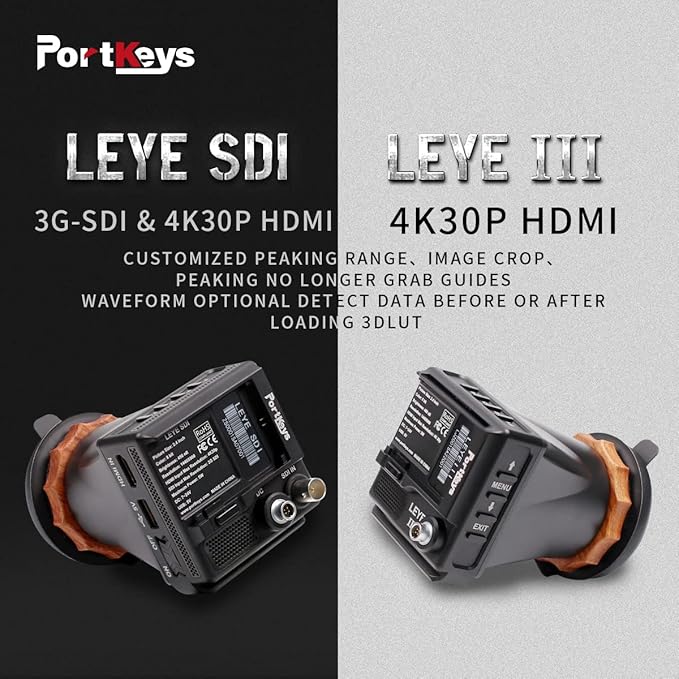 Portkeys LEYE SDI Electronic Viewfinder 2.4 Inch LCD Monitor with Battery Plate [Adjustable Diopter +8D~-3D]