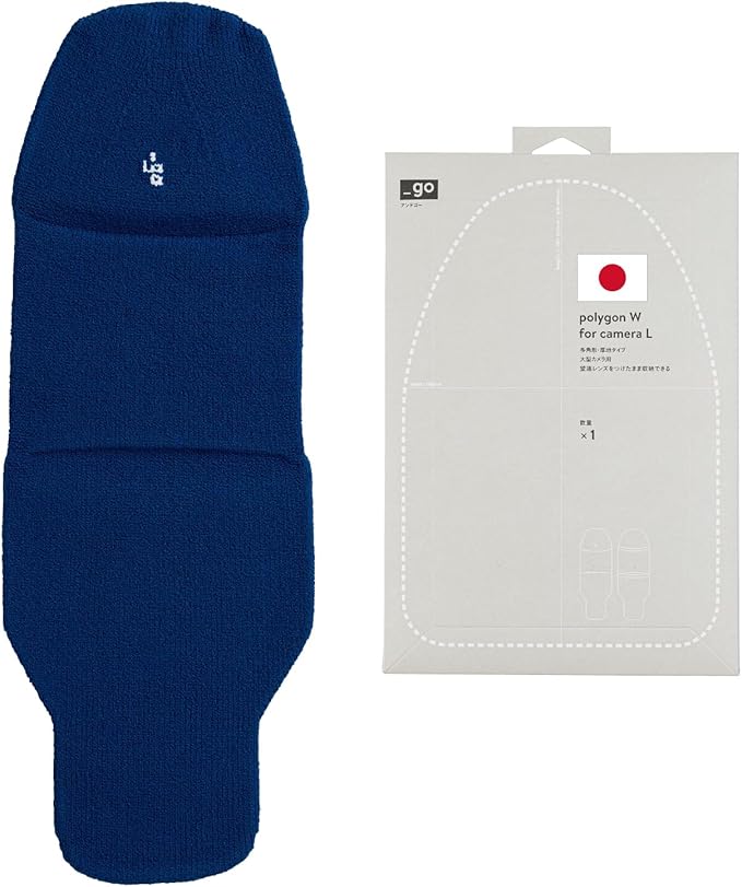 PACKING KNIT_GO Camera Cover, Polygon W, Made in Japan, L size, Blue