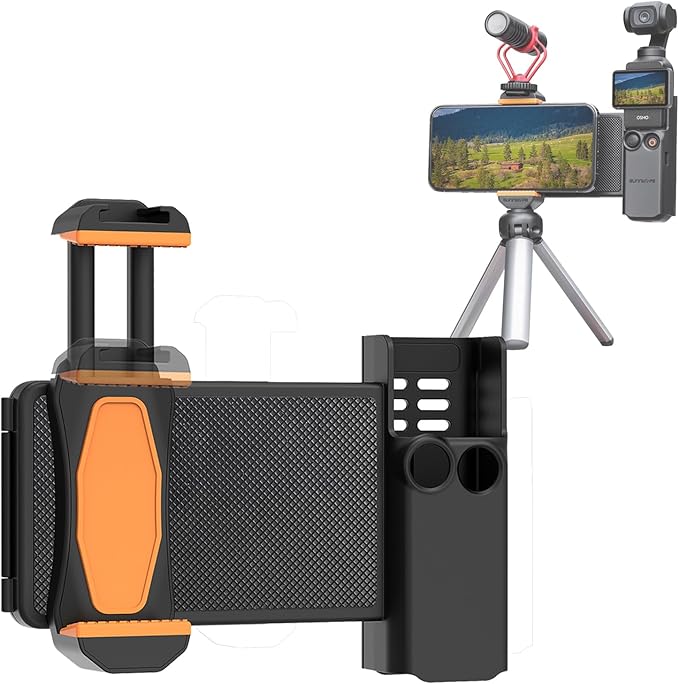 CAPART Phone Holder Mount for DJI OSMO Pocket 3, Expansion Adapter with Cold Shoe Compatible Tripod Selfie Stick Microphone Fill Light