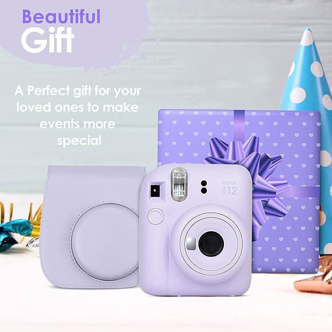 Fujifilm Instax Mini 12 Instant Camera Mint Green and Fuji Film Value Pack (60 Sheets) Bundle with Sturdy Tiger Accessories, Carrying Case, Photo Album 64 Pockets